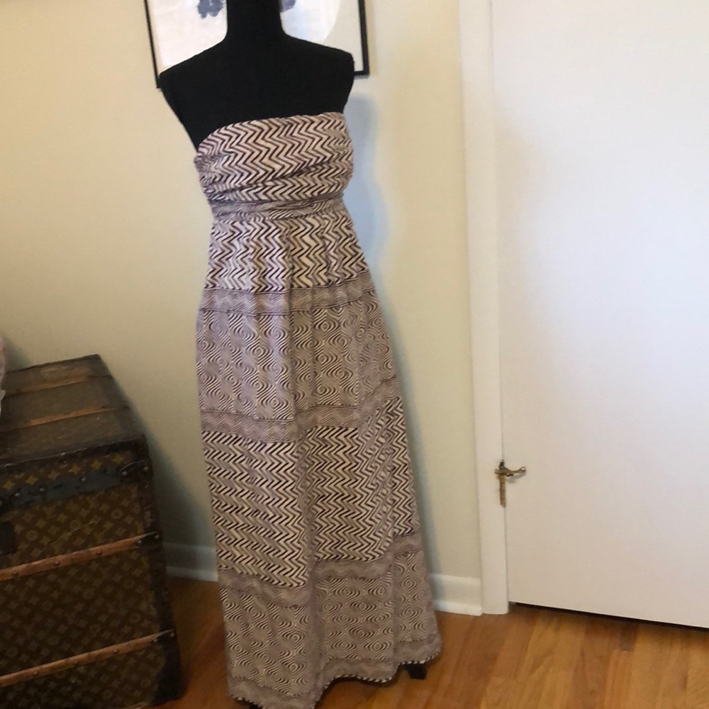 Anthropologie Strapless cotton dress